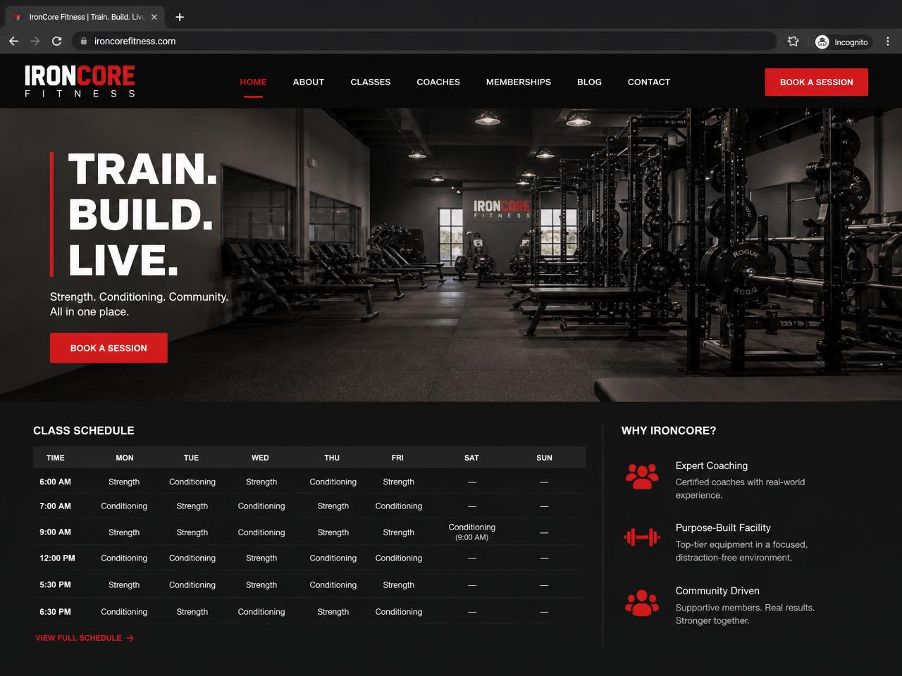 Fitness Studio Website